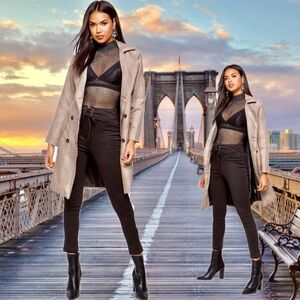 Corset High Waist Skinny Cropped Ponte Pants NWT